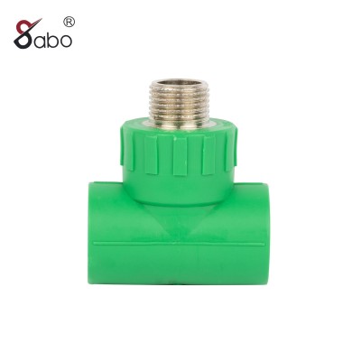 20-63mm Green Grey White PPR Pipe Fitting Male Tee